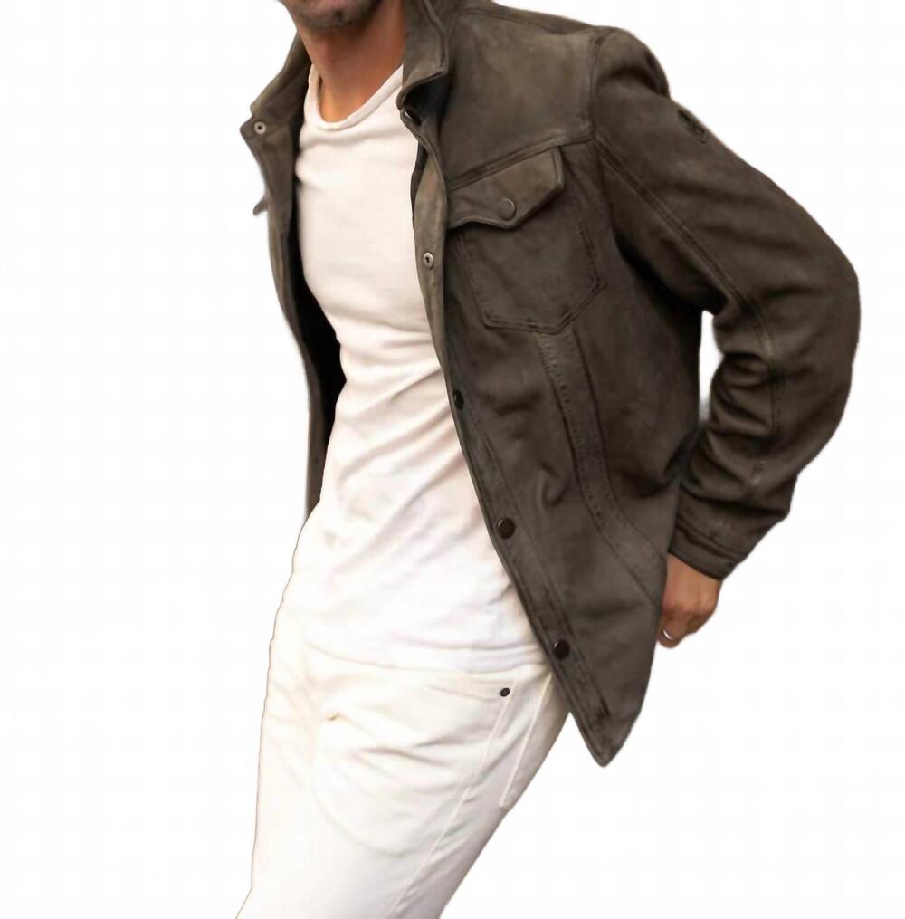 NEW MAURITIUS men's sedro leather jacket in khaki